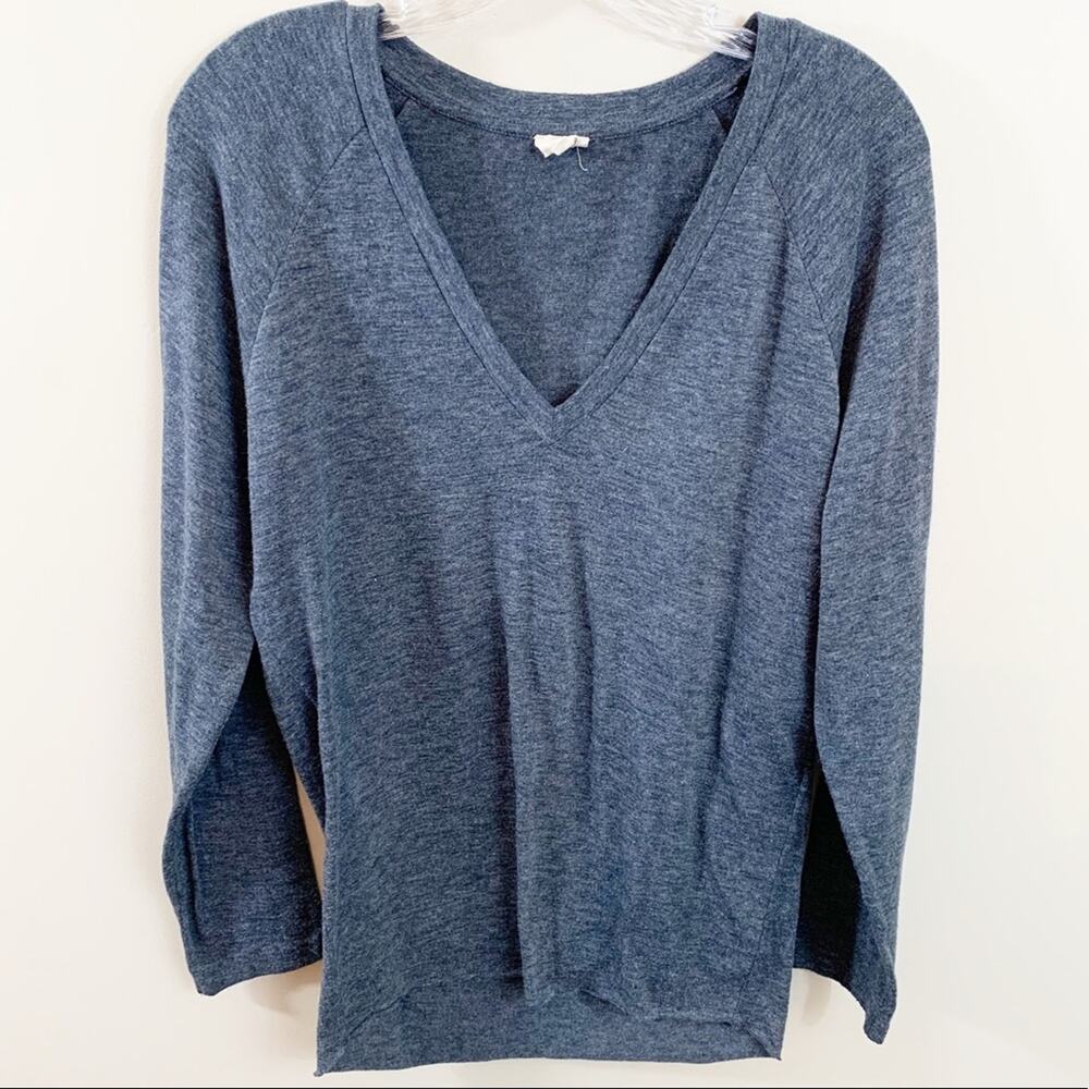 Wilfred Free Dark Gray V-Neck Long Sleeve Top XS